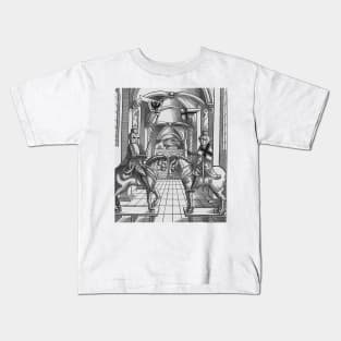 Armored knights in a medieval setting Kids T-Shirt